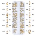 thumbnail image 2 of Set de strass para uñas HNUIX, 120 piezas, color dorado champán, gemas 3D, 2 of 7