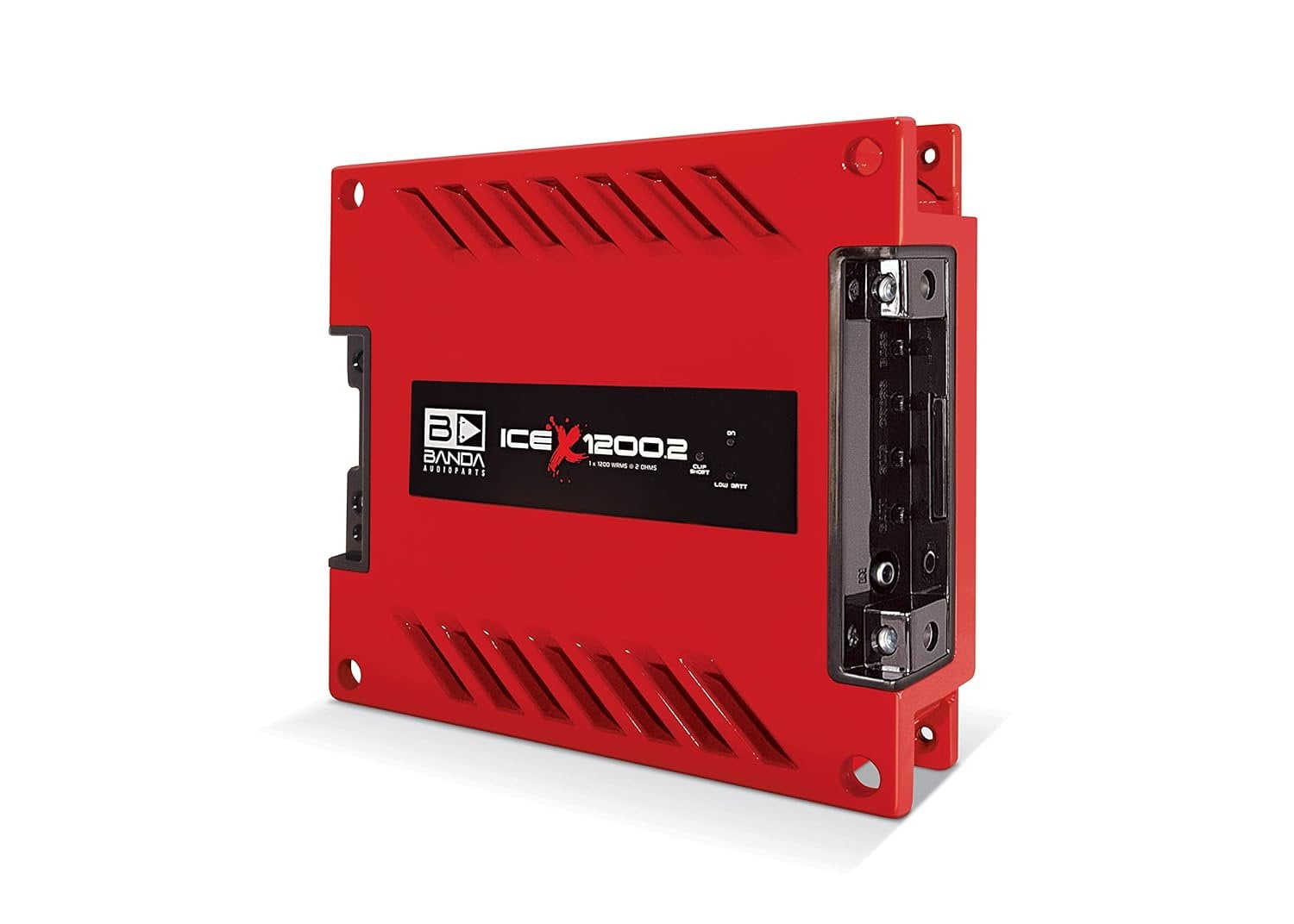 Banda ICEX1200.2RED 1200W 2 Ohm Car Audio Amplifier, Red