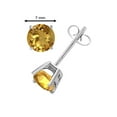 thumbnail image 2 of Mauli Jewels Ear Rings for Women 2.4 Carat 7MM Round Shape Citrine Carat 14k White Gold 4-prong, 2 of 4