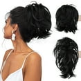 thumbnail image 1 of Messy Bun Hair Piece With Bendable Wire Clip In Ponytail Extension Natural Human Hair Updo For Women, 1 of 6