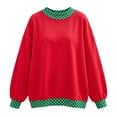 thumbnail image 4 of Womens Polk Dot Long Sleeve Sweatshirts Fall Trendy Pullover Causal Loose Fit Tops, 4 of 4
