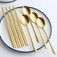 thumbnail image 6 of Buyer Star 4 Set Gold Korean Reusable Metal Stainless Steel Chopsticks Spoon Set, 6 of 6