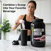 NutraBio Muscle Matrix Casein Protein Powder, Strawberry Ice Cream, 2 lbs, Slow Digesting, Non-GMO, Gluten Free