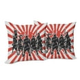 thumbnail image 6 of Ambesonne Japanese Throw Pillow Cover 2 Pack, Samurai Ninja Retro, 20", Red Black, 6 of 6