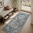 thumbnail image 3 of SIXHOME 3-Piece Kitchen Rugs and Runner Set Washable Vintage Kitchen Mat Non-Slip Low-Profile Rugs for Kitchen Sink Laundry Bedside 20"x32"+20"x48"+20"x59" Blue, 3 of 8