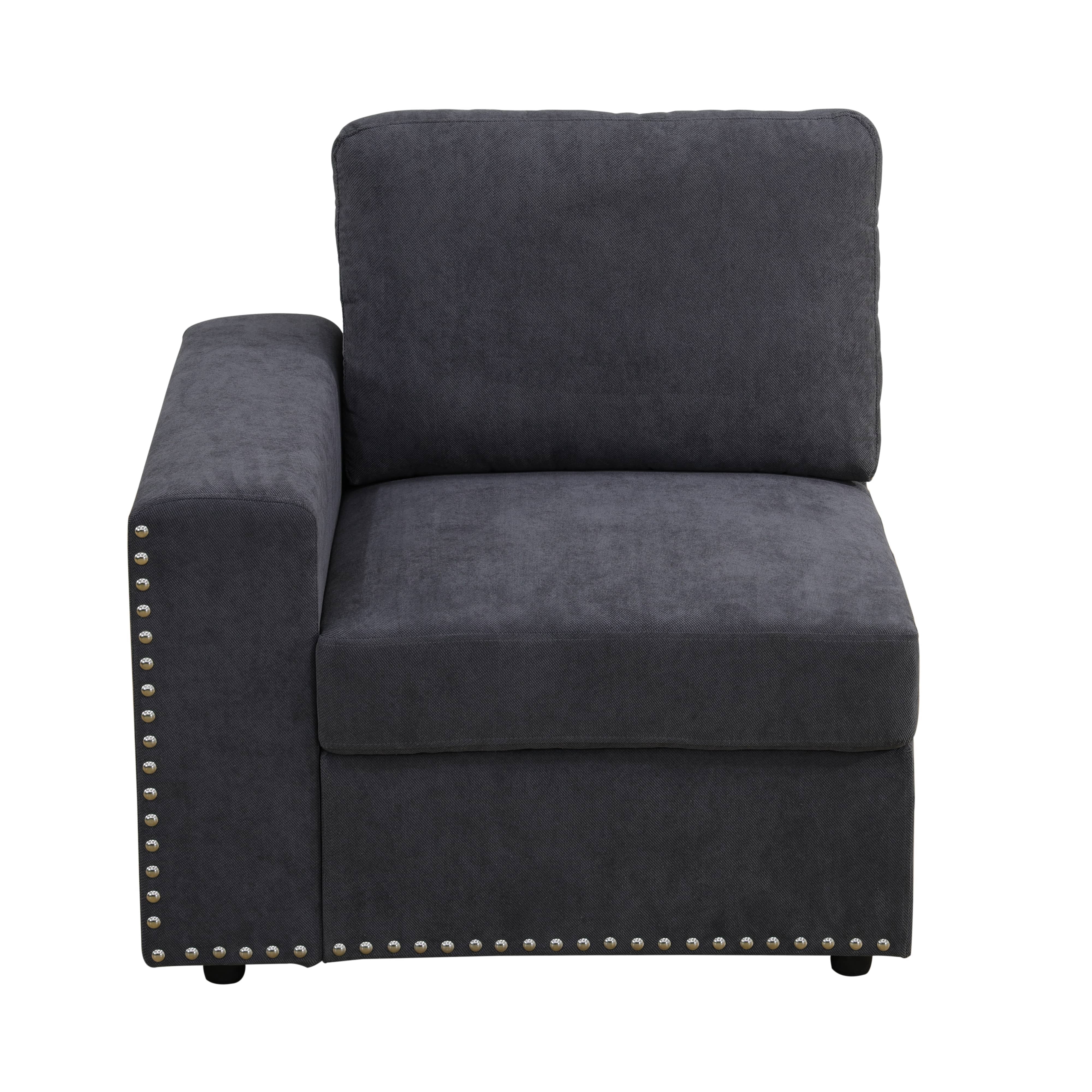 MAYEERTY Dark Gray Corduroy Fabric Living Room Sofa Set