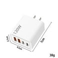 thumbnail image 5 of Staron 120W GaN Fast Charger with 2 Type-C and 2 USB Ports, Compact Wall Plug for Phone Tablet Laptop Devices, 5 of 5