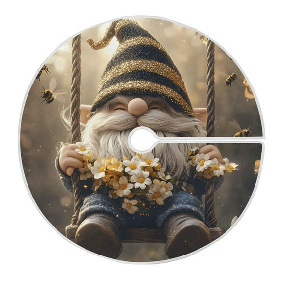 Ryvnso Christmas Tree Skirt Gnome in Garden Xmas Tree Skirts Ornament Home Decorations 35.4"