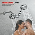 thumbnail image 3 of sumerain Rain Shower Head 2-in-1 Combo, 8 Settings High Pressure Modern Shower Heads with Adjustable Handheld Spray, Chrome, 3 of 11