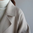 thumbnail image 3 of Baberdicy Women's Mid-Length Wool Trench Coat, Oversize Lapel Belted Blend Jacket for Elegant Outwear , Mid-Length Wool Coat, Belted Trench Overcoat, Petite Winter Jacket White L, 3 of 5
