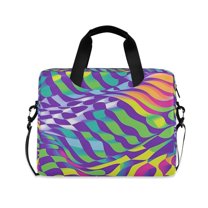 FORMRS 16" Laptop Sleeve Bag Carrying Case with Handle Travel Shoulder Briefcase, Green Wavy Pattern