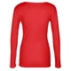 thumbnail image 5 of Camiseta básica de manga larga con cuello redondo y tejido acanalado ajustado para mujer - Poliéster - S-XL, 5 of 6