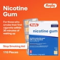thumbnail image 3 of Rugby Nicotine Polacrilex Sugar-Free Gum, Original Flavor, 110 ct, 6 Pack, 3 of 13