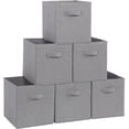 thumbnail image 1 of Kisportee Cubos de Almacenamiento de Tela Plegables de 11", Paquete de 6 Cubos Plegables y Colapsables para Organización con Asa para Ropa, Juguetes, Libros (Gris), 1 of 9