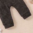 thumbnail image 2 of Scyoekwg Newborn Infant Baby Boys Girls Clothes Sets Fall Winter Warm Knitted Outfits Solid Color Long Sleeve Round Neck Pullover Tops Long Pants Hat Solid Color 3PC Outfits (Dark Gray,9 months), 2 of 7