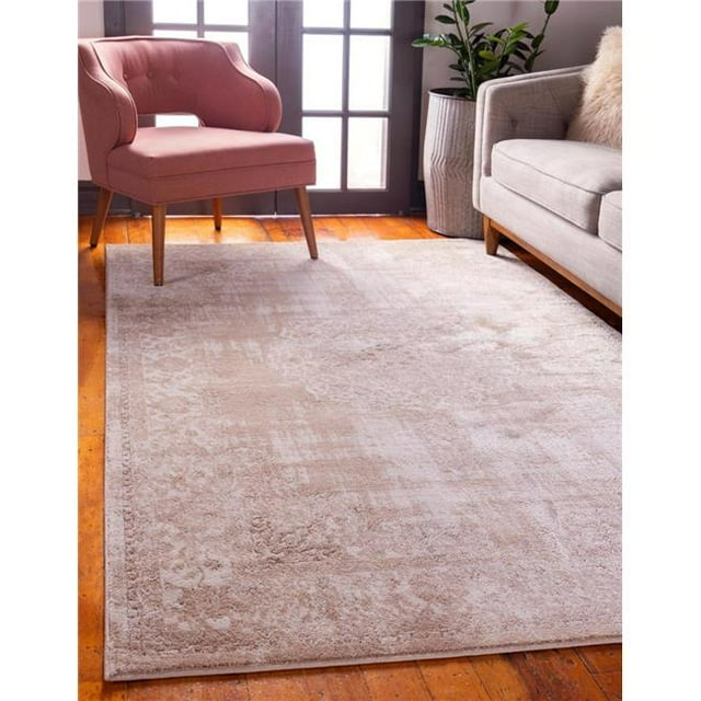 Unique Loom 3144525 7 x 10 ft. Blackthorn Leila Rectangular Rug, Tan
