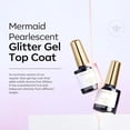 thumbnail image 5 of modelones Pearl Gel Nail Polish Top Coat, 2-in-one Clear Pearlescent Glitter Glossy Sparkle Finish Long Lasting Soak Off Mermaid Shimmer Manicure Nail Art Home Salon DIY 10 ML, 5 of 7