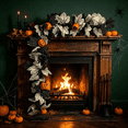 thumbnail image 3 of 68 Inch Black Halloween Pumpkin Garland, Fall Artificial Vine, Thanksgiving Wall Decor for Home Mantel, 3 of 9
