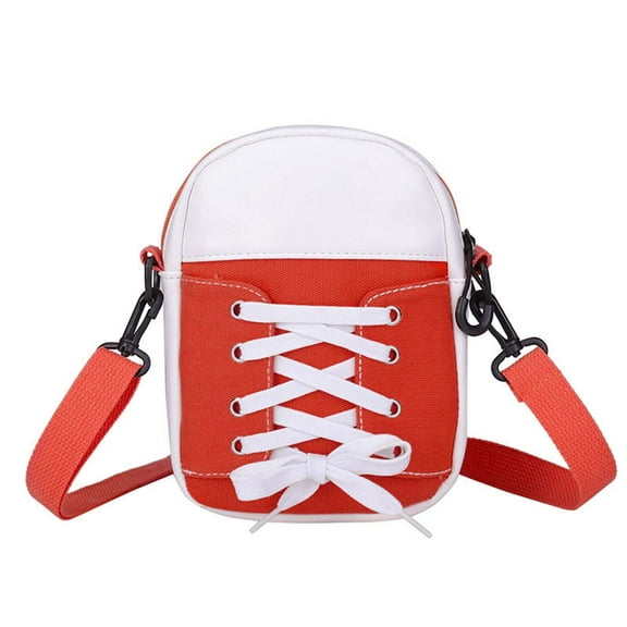 Kukoosong Crossbody Bags for Women Simulation Beach Boho Shoulder Bag Stripes Paneled Canvas Crossbody Bag Red