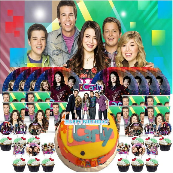Icarly Birthday Cups Party Supplies Decor Backdrop Paper Plates Fans Decorations Banner