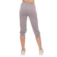 thumbnail image 3 of ALWAYS Cargo Capri Joggers for Women - Super Soft Casual Lounge Yoga Pants Lilac Grey M, 3 of 6