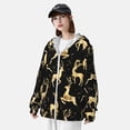 thumbnail image 4 of Pofeuu Christmas Gold Deers Print Sun Protection Outdoor Lightweight Full Zip UV Cooling Hoodie Long Sleeve Summer Clothing for Outdoor Hiking-XX-Large, 4 of 5