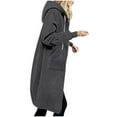 thumbnail image 2 of VINUSLI Zip Up Hoodie for Women Fall Long Tunic Sweatshirt Plus Size Casual Long Hoodies Comfortable Knee Length Fleece Jacket with Pocket 2025 Dark Gray,XL, 2 of 9