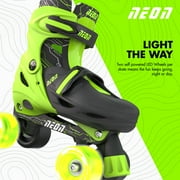 Yvolution Neon 2in1 Roller Skates Inline and Quad, Boys, Kids Skates, Size 3-6, Green and Black