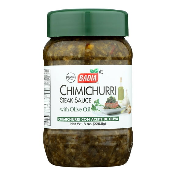 Badia Sauce Chimichurri, with Olive Oil, 8 oz Bottle