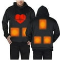 thumbnail image 4 of Unisex Heated Hoodie Fast Warm Up Usb Constant Temperature Warm 5 Heat Zones Pullover Hoodie Long Sleeve Heated Sweatshirt Regular Fit Winter Outdoor Heating Clothing Thermal Womans Hoodies, 4 of 7