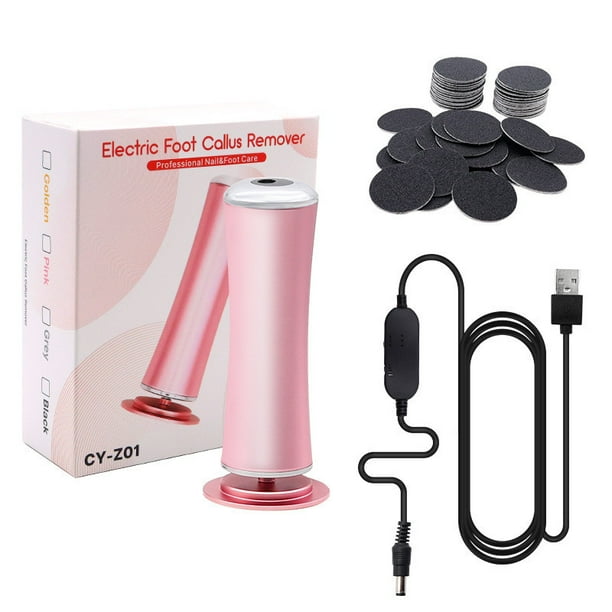 Removedor de callos para pies sin dolor. Incluye 60 discos de lijado, lima de pies profesional de velocidad ajustable, herramienta de pedicura y pulidor eléctrico.