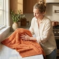 thumbnail image 3 of Unique Bargains 2Pcs Highly Absorbent Cotton Reusable Dish Cloths Caramel 25" x 15", 3 of 5