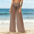 thumbnail image 2 of Levmjia Womens Swim Cover Up Pants Quick Dry Beach Vacation Chiffon Solid Color Wide Leg Sun Protection Lightweight Chiffon Pants For Pool Hot Spring, 2 of 7