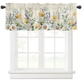 thumbnail image 2 of Flowers Daisies Clover Eucalyptus Plants Rod Pocket Short Curtain Half-Curtain For Home Kitchen Door Drape Cafe Small Window, 2 of 6