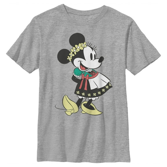 Boy's Mickey & Friends Minnie Mouse German Oktoberfest Dirndl  Graphic Tee Athletic Heather Large