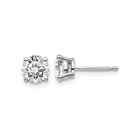 1.50 Carat (Ctw G-H-I, SI1-SI2) Lab-Grown Diamond Solitaire Stud Earrings in 14K White Gold