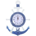 thumbnail image 1 of Boat Anchor Wall Clock Mediterranean Style Wall Hanging Clock Ornament for Home (Star Style), 1 of 9
