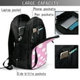 thumbnail image 4 of Disketp Pink And White Polka Dot Mochila de Viaje Estampada para Laptop con Puerto de Carga USB, Mochila Impermeable para Computadora – Regalo para Hombres y Mujeres, 4 of 7