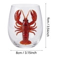 thumbnail image 2 of Cadancy Wine Glasses Stemless Sea Animal Lobster Hand Painted Glass Tumbler Drinking Cup Kitchen Bar Party Wedding Gift Home Decor Coastal Nautical Beverage, 2 of 7