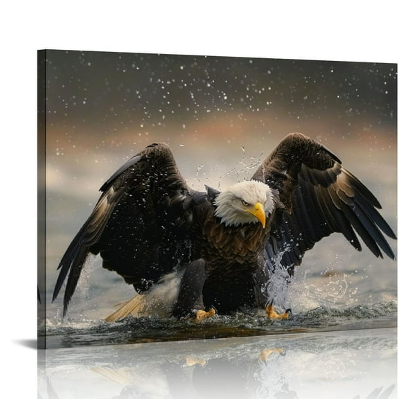YILUYINQING Eagle Wall Decor Canvas Art Ready To Hang Home Decoration 16x12in