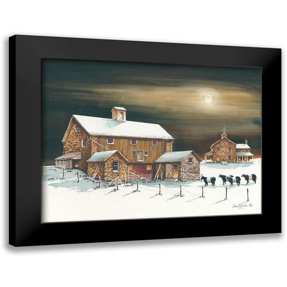 Rossini, John 14x12 Black Modern Framed Museum Art Print Titled - Wolf Moon