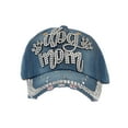 thumbnail image 2 of Top Headwear Dog Mom Paw Rhinestone Hat Distressed Denim Baseball Cap - Denim, 2 of 4