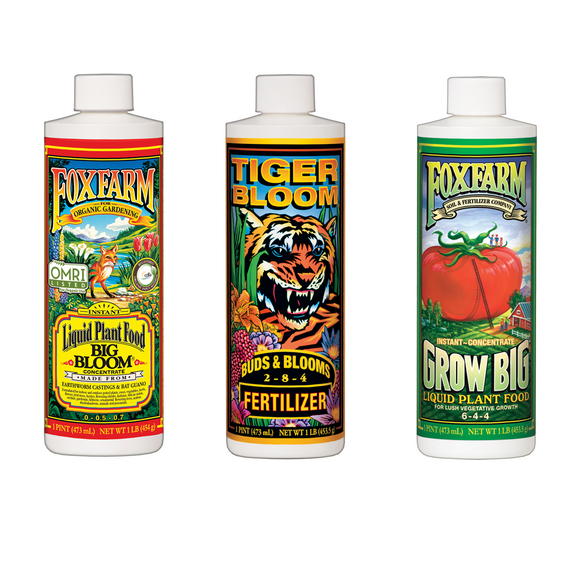 FoxFarm Grow Big, Tiger Bloom, Big Bloom Liquid Plant Fertilizers, 2 Pack Bundle