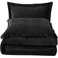 thumbnail image 2 of Chezmoi Collection Ultra-Soft Micromink Sherpa Queen Size Comforter Set with 2 Pillow Shams, Reversible Plush Bedding Comforter 3-Piece, Black, 2 of 3