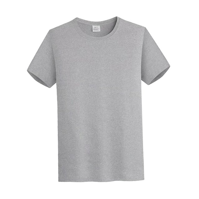 Camiseta lisa de cuello redondo Yuyangstore Gris M para hombre y mujer
