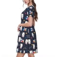 thumbnail image 2 of Xecao Robe Midi à Manches Courtes pour Femmes, Été, avec Poches, Décontractée, Fluide, Robe T-Shirt, Robe de Plage, 2 of 6