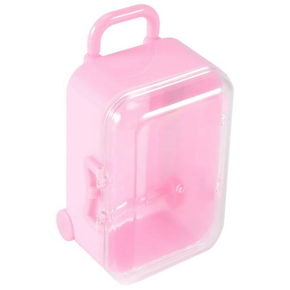 Qilidiba Pink mini roller travel suitcase candy box personality wedding candy box luggage trolley case candy toy small storage box