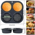 thumbnail image 3 of 2 Pcs Silicone Hamburger Bun Pan 4-Cavity Non Stick  Baking Mold, 3 of 7