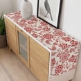 thumbnail image 4 of Red Flower Table Runner - 70 Inch Long, Kitchen Dining Table Runner Dresser Scarves, Farmhouse Pastoral Vintage Ethnic Floral Farmhouse Decor for Coffee Tables Wedding Party Banquet, 4 of 8