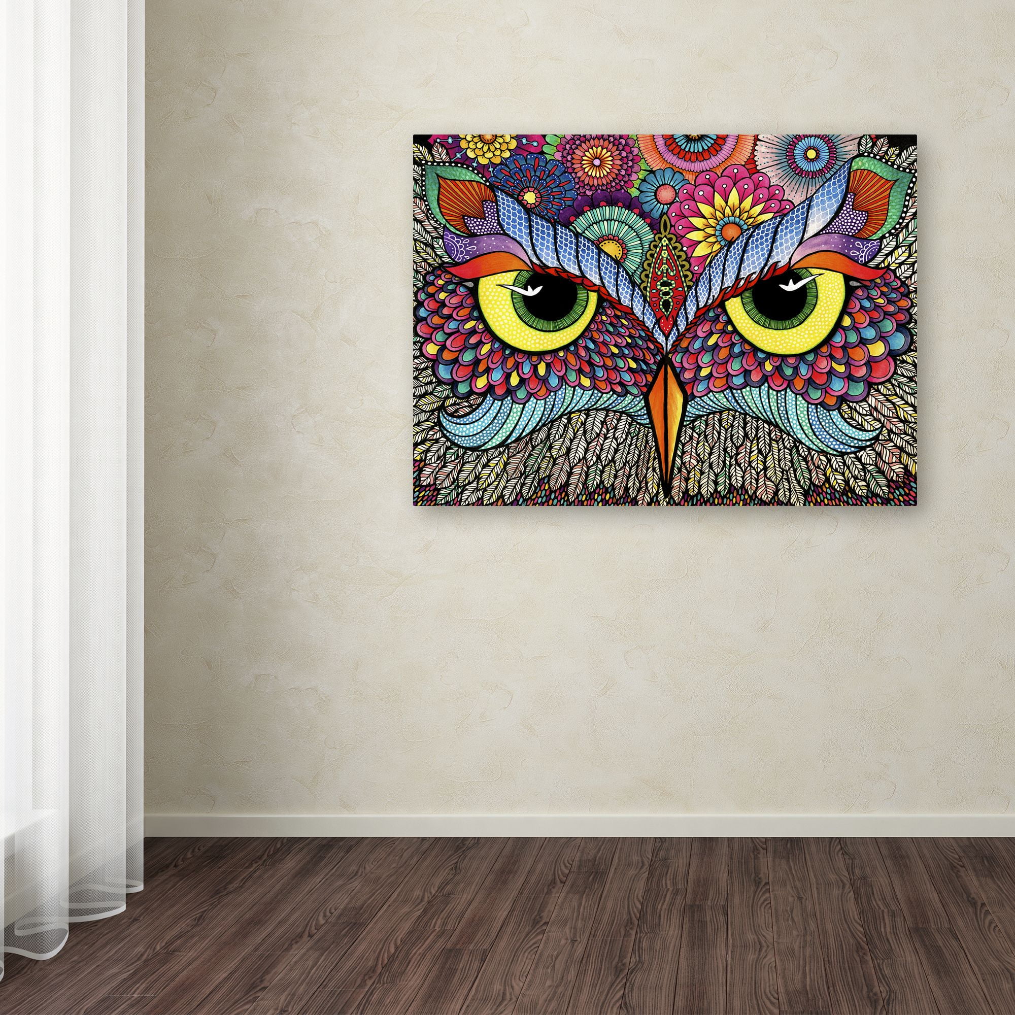 Trademark Fine Art "Owl Face" Canvas Art by Hello Angel